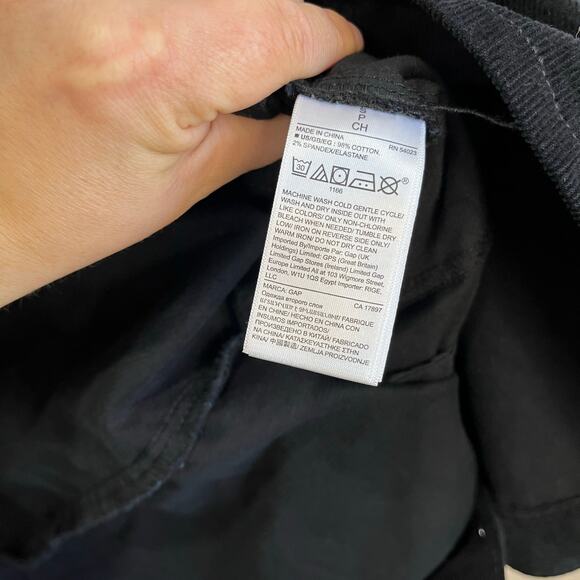 GAP Black Corduroy Skirtall Jumper Dress Button Front Pinafore Overall Mini S - Picture 7 of 7